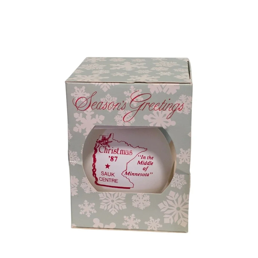 Vintage 1987 Minnesota Sauk Centre Christmas Ornament Boyhood Home Sinclair Lewi